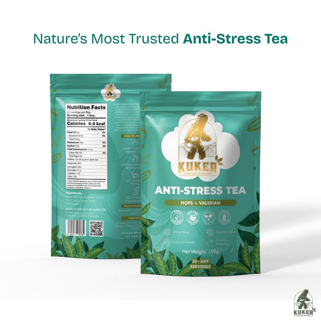 KUKER® Anti-Stress Tea 100g Loose Leaf | Relaxing Herbal Tea for Stress Relief & Anxiety