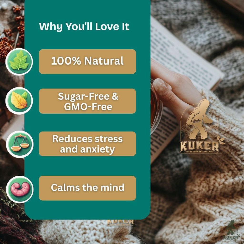 KUKER® Anti-Stress Tea 100g Loose Leaf | Relaxing Herbal Tea for Stress Relief & Anxiety