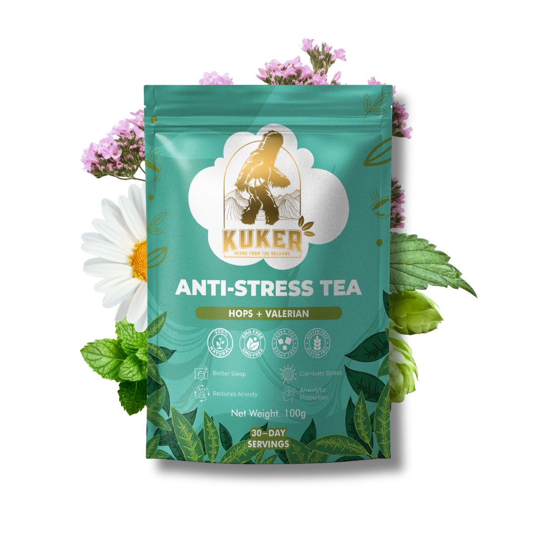 KUKER® Anti-Stress Tea 100g Loose Leaf | Relaxing Herbal Tea for Stress Relief & Anxiety