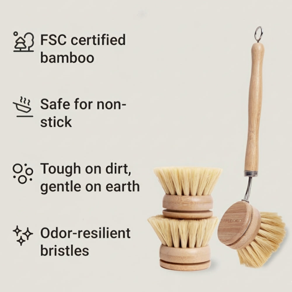 Eco Dish Cleaning Set & Replacement Brushes
